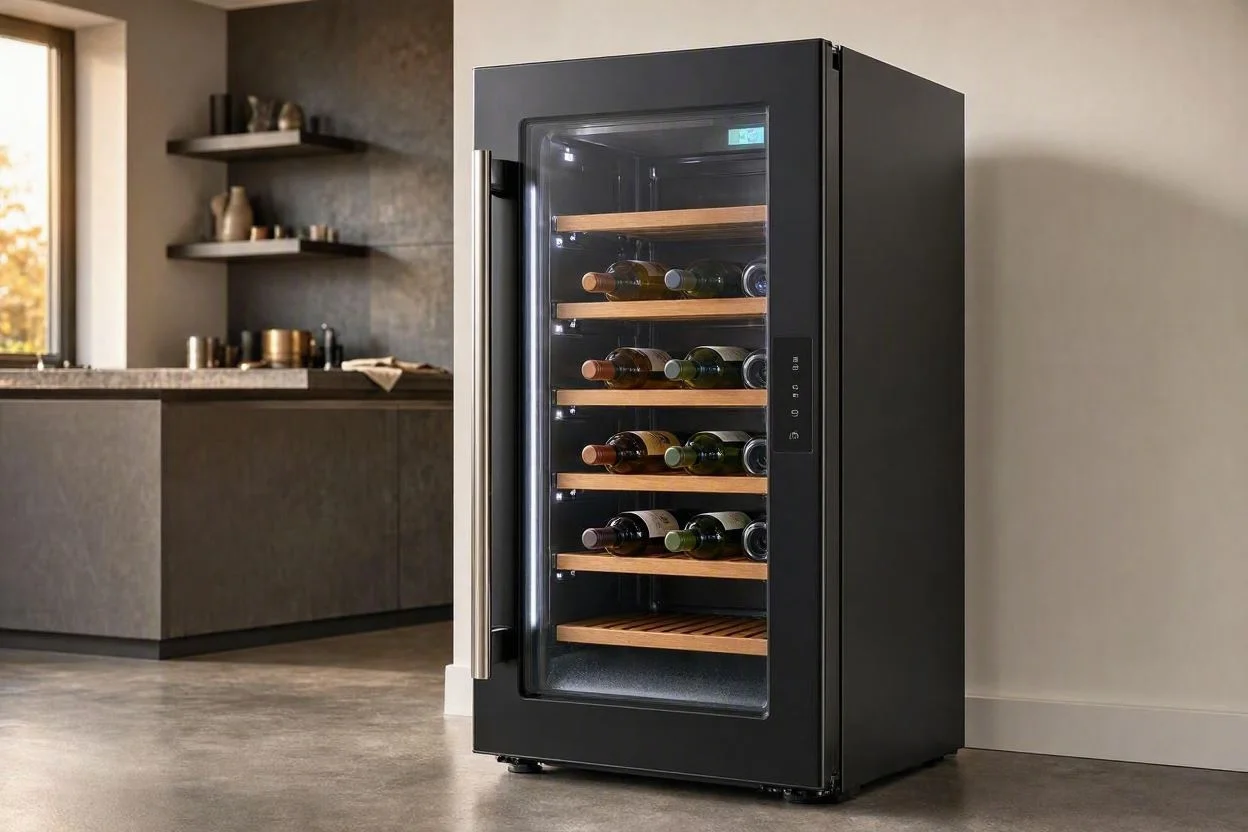 Stainless undercounter appliance built into a kitchen island, standing in for a wine cooler until a dedicated photo is supplied - Wine Cooler Repair by Universal Appliance in Paramus
